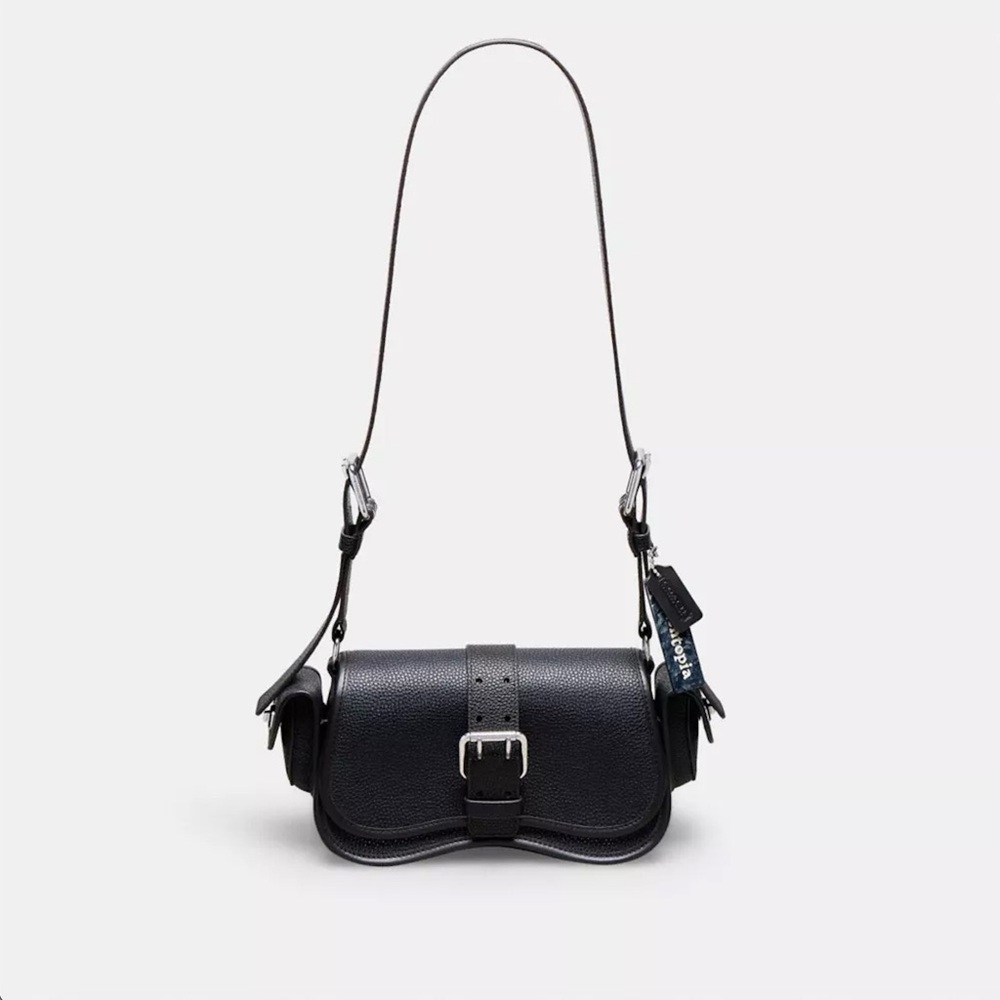 COACH Cargo Wavy Dinky Bag Pebbled Coachtopia Leather (Black)